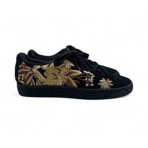 Puma Suede Hyper Emb Women's 7 Shoes Puma Black-Puma Team Gold 368137-02